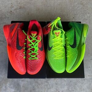 Nike Kobe 6 Low Grinch Pack Size 9.5 ** Red DS , Green Used Twice **  Read Desc